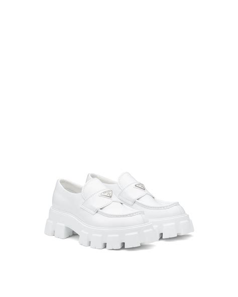 white prada loafer|platform loafers prada.